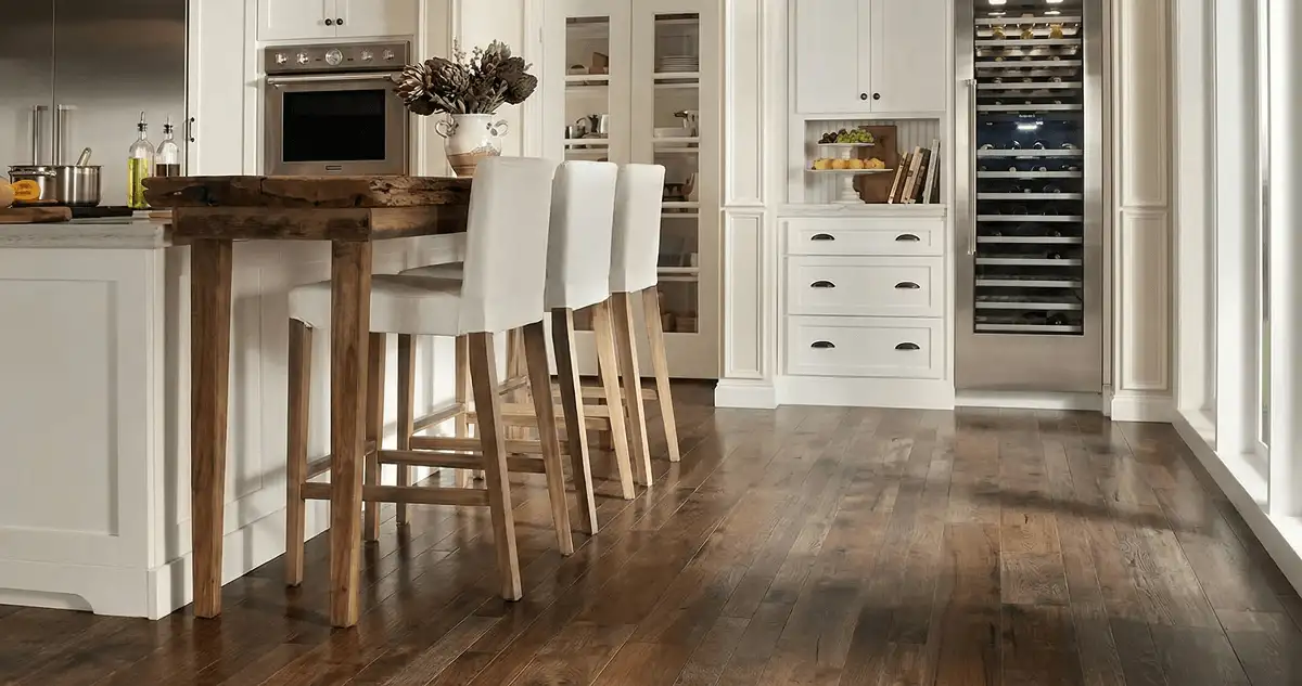 Professionally installed and refinished hardwood flooring in a residential home, showcasing smooth finish and natural wood tones in Portland, OR