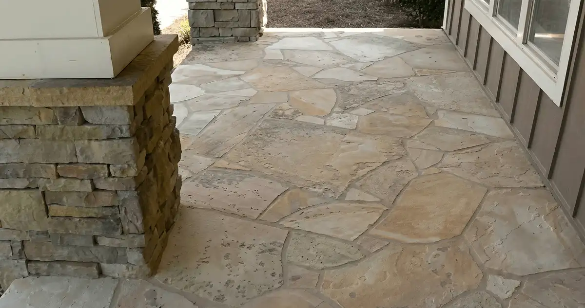 House entrance with professionally installed stone flooring in Portland OR